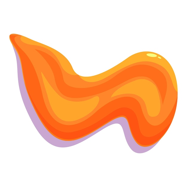 Líquido naranja que fluye creando una forma abstracta