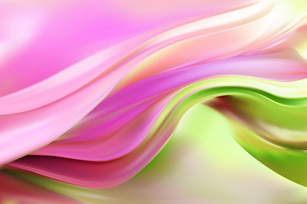Líquido opalescente iridiscente rosa y verde con ondas horizontales