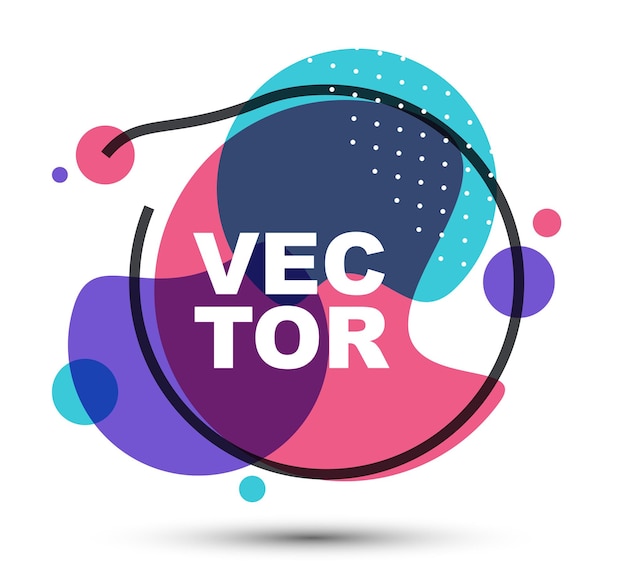 Líquidos de pintura de tinta colorida ilustración vectorial aislada en blanco, diseño de composición de diseño de estilo moderno para banner web, círculo geométrico de fondo abstracto.