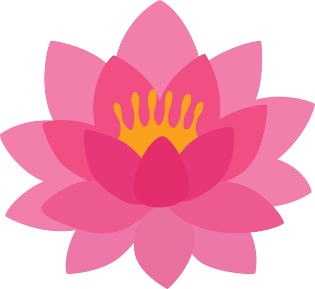 Lirio de agua bastante rosado o flor de loto. Ilustración vectorial