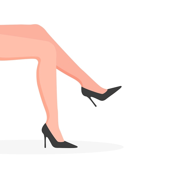 Liso hermosa pierna de mujer póster de salón de belleza y depilación láser piernas femeninas en tacones altos