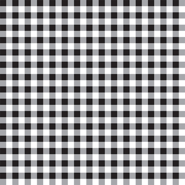 Liso Negro Blanco Gris BW Gingham Scott Tartan Plaid Buffalo Check Azulejo Raya Patrones sin fisuras Fondo Vector Ilustración Mantel Estera de picnic Papel de envoltura