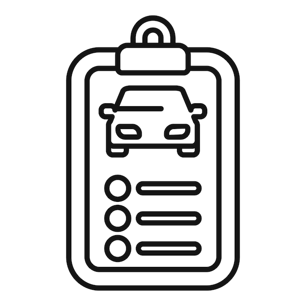 Lista de comprobación del automóvil que se inspecciona en el clipboard para el mantenimiento del automóvil