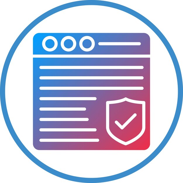 una lista de comprobación azul y roja con un logotipo azul y rojo