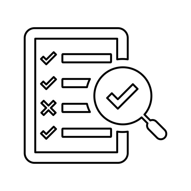 Lista de comprobación Diseño del esquema del icono de la prueba de auditoría