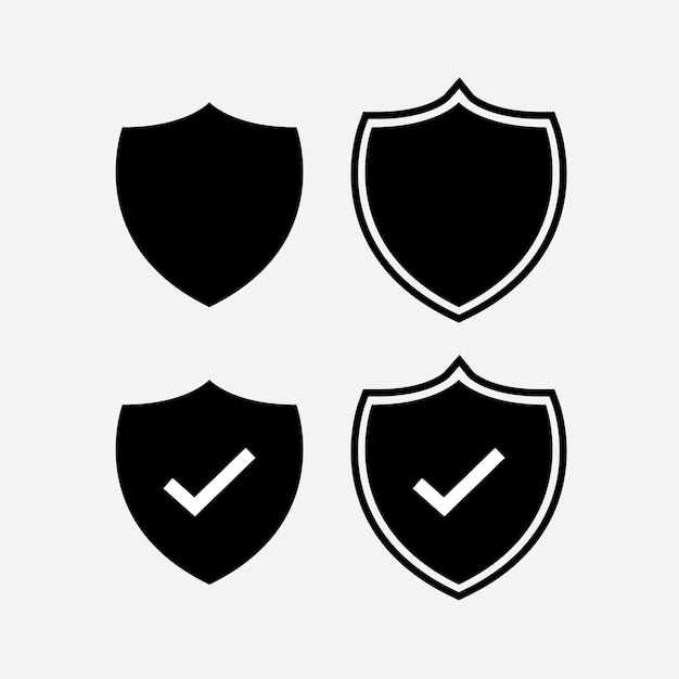 Lista de comprobación del emblema del escudo Activo gráfico vectorial