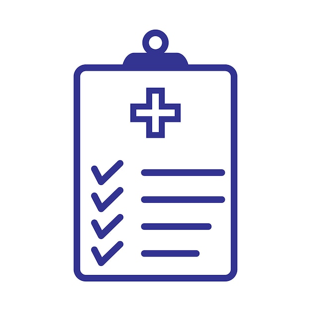 Lista de comprobación médica plantillas de diseño vectorial de icono de comprobación