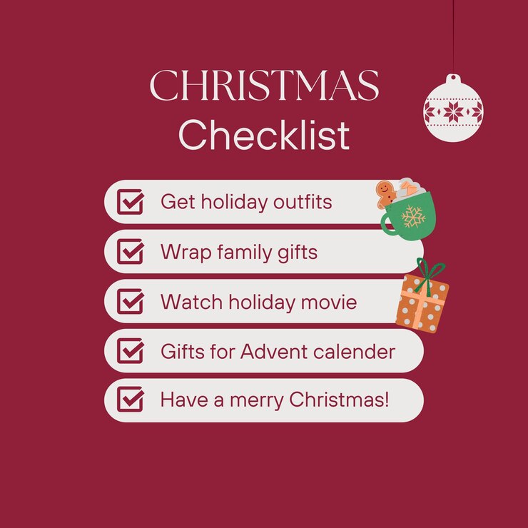 Lista de comprobación de Navidad para hacer lista de compras