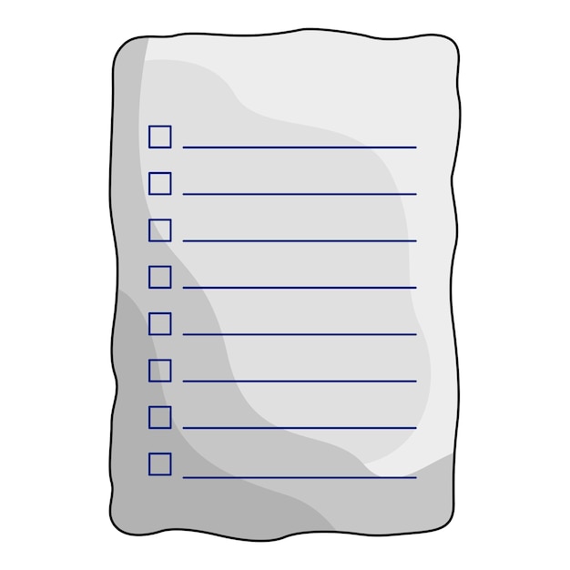 Lista de comprobación en papel