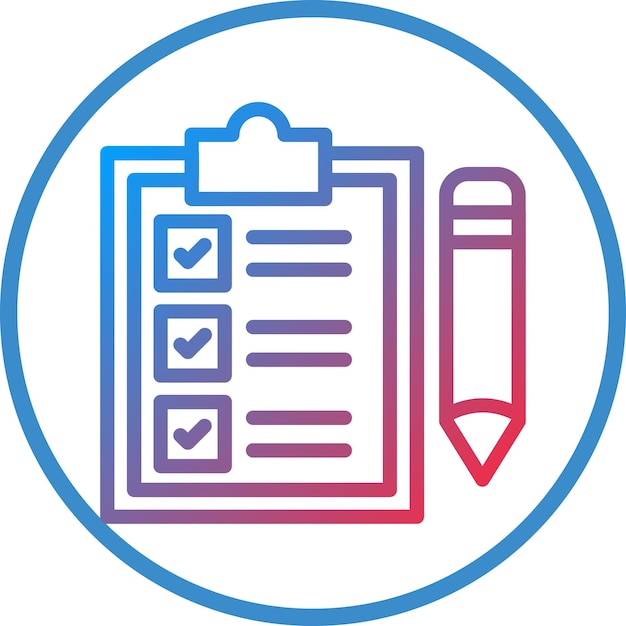 Lista de comprobación de tareas de diseño vectorial Estilo del icono