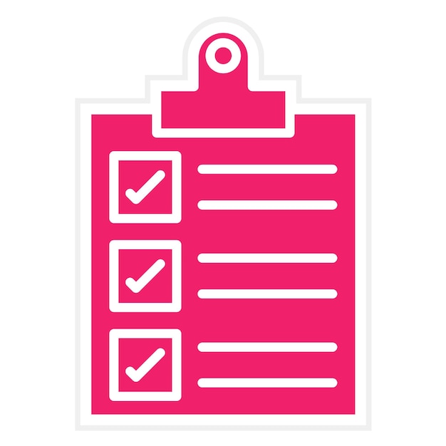 Lista de comprobación de tareas de diseño vectorial Estilo del icono