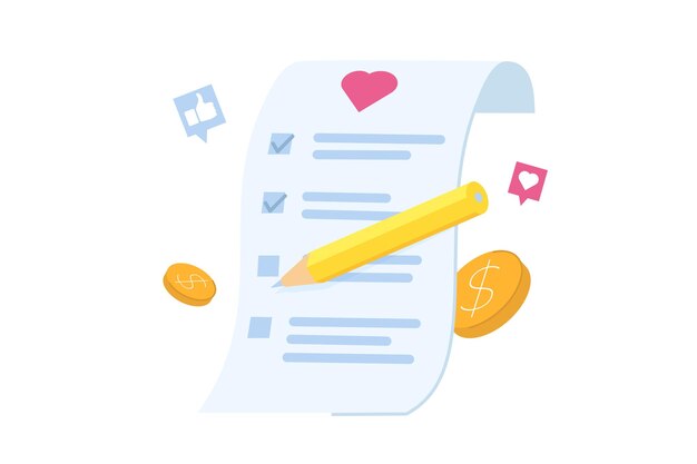 Lista de deseos de compras en línea añadir al concepto de colección personalizada Ilustración vectorial