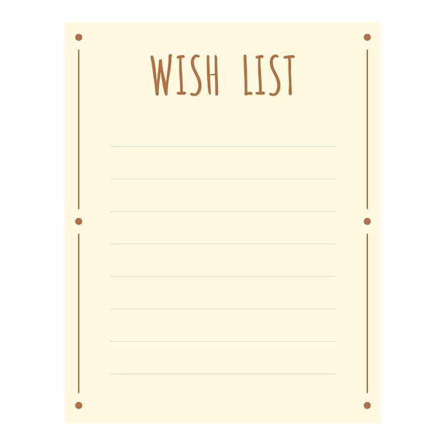 Lista de deseos icono de letra de dibujos animados vector Internet web