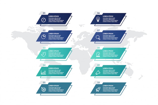 Lista de diseño de plantilla de infografía para presentación