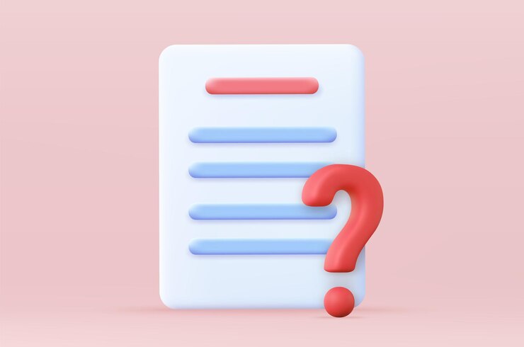 Vector lista de documentos con el ícono del signo de interrogación
