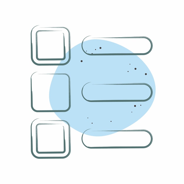 Lista de iconos relacionados con el símbolo de elección Color Spot Estilo ilustración simple