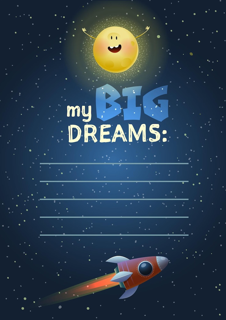 Vector lista de motivación de rocket and sun cosmos para niños