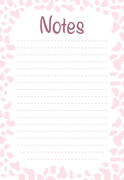 Lista de notas planificador diario decorado con un patrón de terrazo rosa pálido y letras de moda