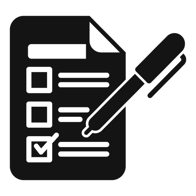 Lista de papel de votación icono vector simple cabina de votación