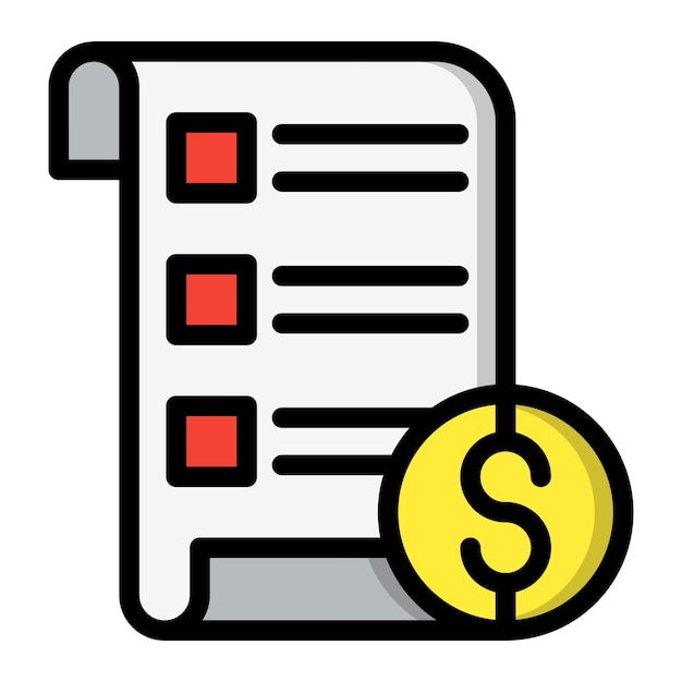 Lista de precios Ilustración del diseño del icono vectorial