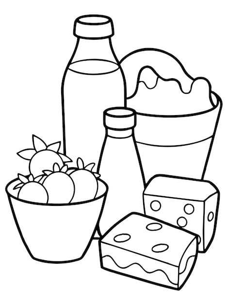 Lista de productos lácteos Páginas para colorear Diseños divertidos y educativos para los amantes de los productos lecheros