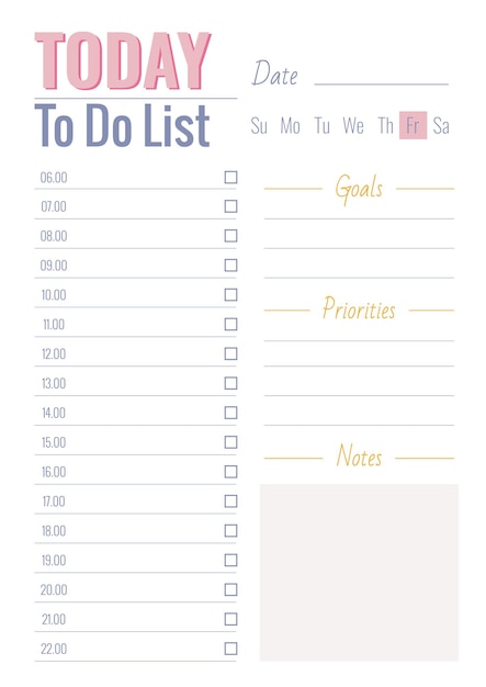 Lista de tareas diarias Planificador diario Vertical A4 plan diario personal