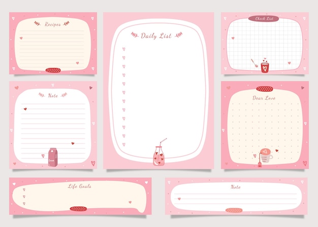 Lista de tareas pendientes con ilustración de tema de San Valentín.
