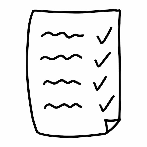 Lista de tareas Programación diaria Plan para la semana Ilustración de garabatos vectoriales Icono lineal