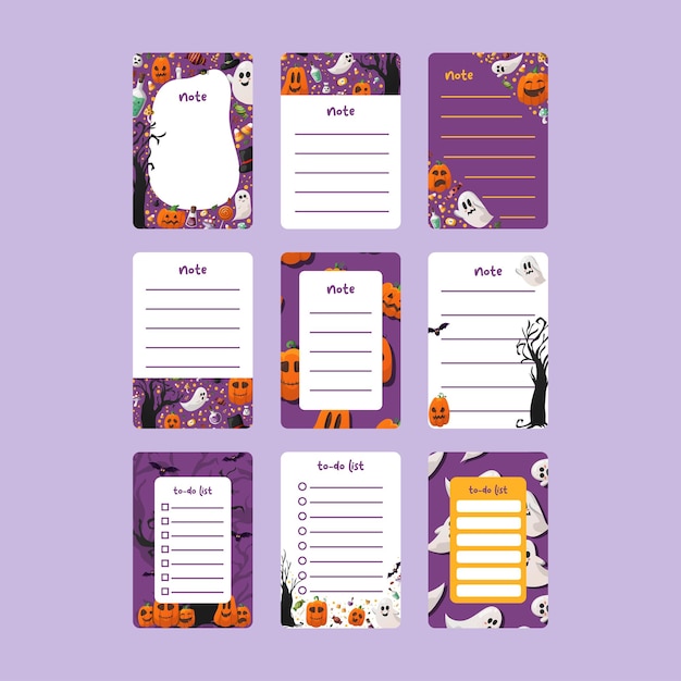 lista de todo y notas plantilla de fondo de Halloween