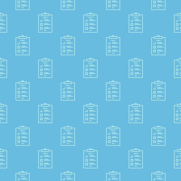 Lista de verificación azul vector lineal de patrones sin fisuras o de fondo