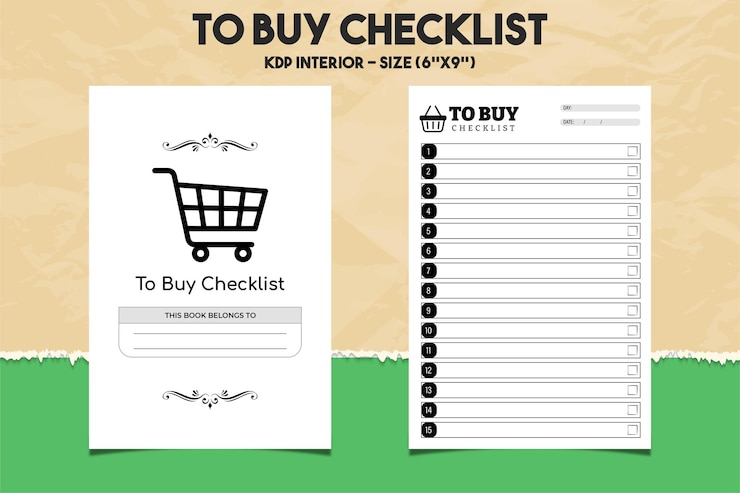 Vector lista de verificación para comprar kdp interior