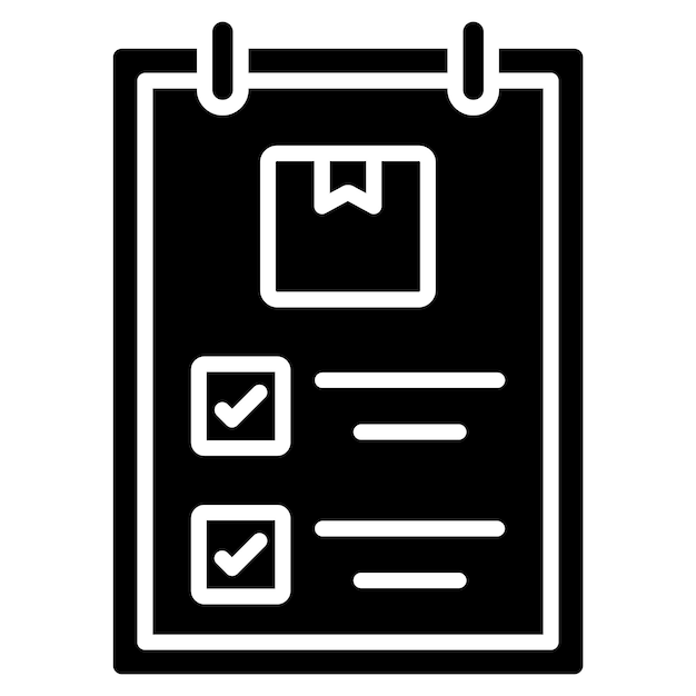 Lista de verificación Glifo Ilustración negra sólida