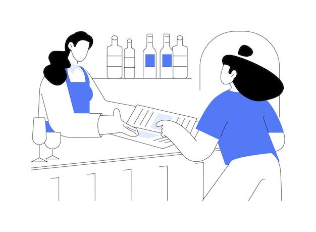 Lista de vinos ilustraciones de vectores de dibujos animados aislados