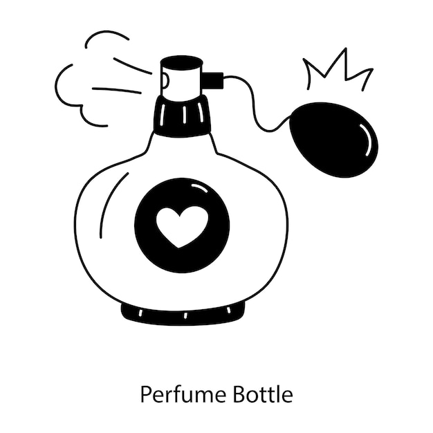 Listo para usar el icono de garabateo de una botella de perfume