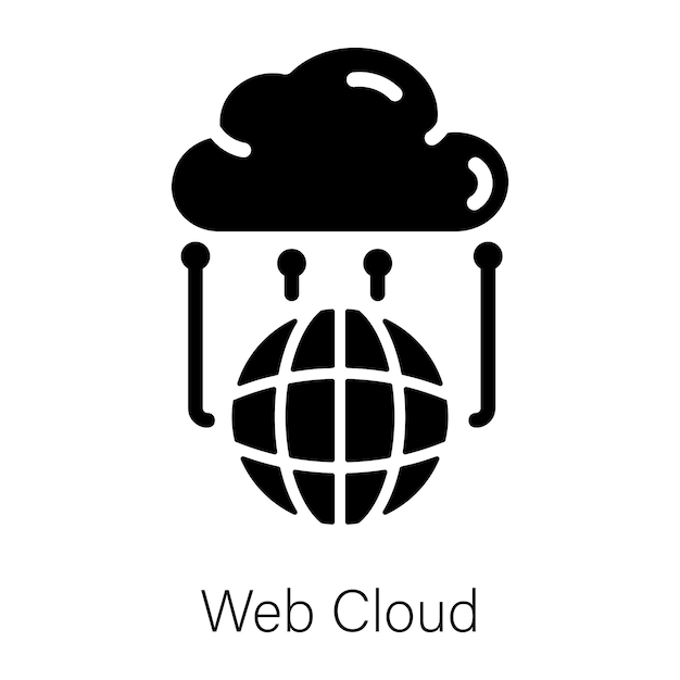 Listo para usar el icono de glifo de la nube web