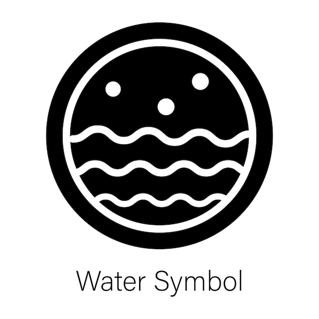 Listo para usar el icono de glifo del símbolo de agua
