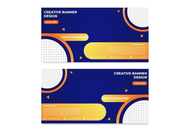 listo para usar plantilla de banner de negocio creativo degradado moderno