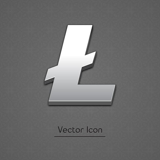 Litecoin icono de vector de estilo 3d de moda