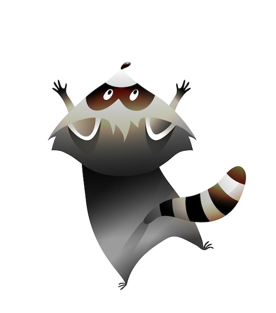 Little cute curious raccoon animal para niños