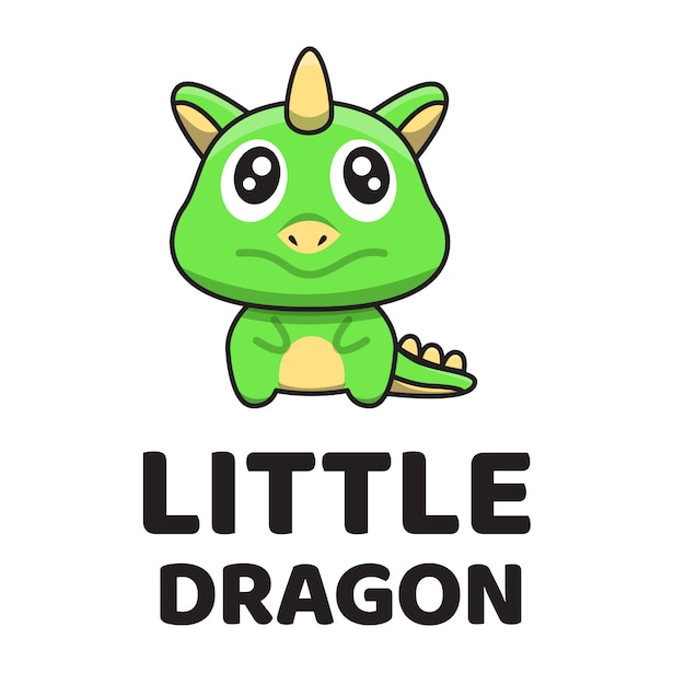 Little dragon cute logo template