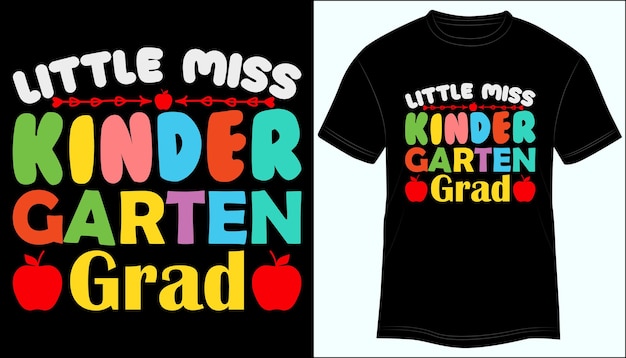 Vector little kinder garten grad camiseta diseño tipografía vector ilustración