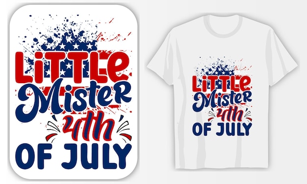 Little mister 4 de julio diseño de camiseta