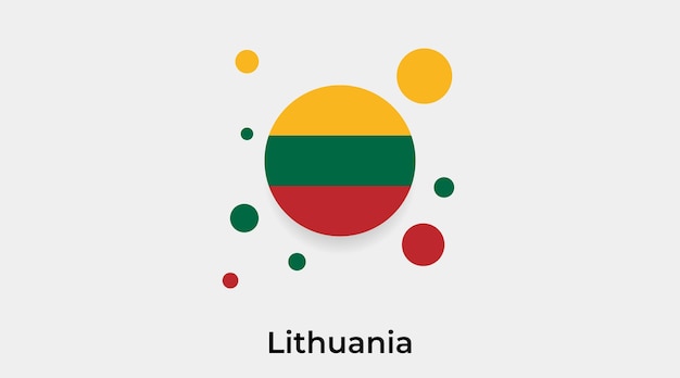 Lituania bandera burbuja círculo forma redonda icono vector ilustración