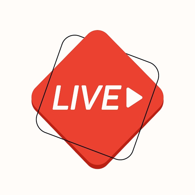 Live icon button symbol web ui app social media icon live streaming speech bubble vector