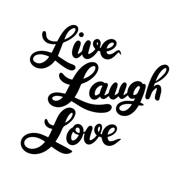 Live Laugh El texto de amor aislado en un fondo transparente Arte vectorial dibujado a mano