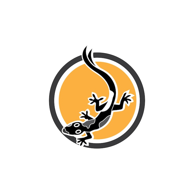 Vector lizard chameleon gecko animall logo y símbolo vector ilustración