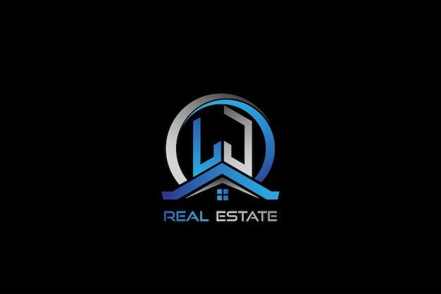 LJ diseño de logotipo de letras inmobiliarias para construcción o casa LJ logotipo de cartas inmobiliarias Vector