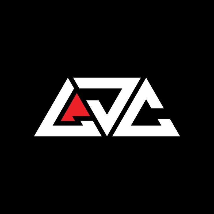 Vector ljc triángulo letra diseño de logotipo con forma de triángulo ljc logotipo triángulo diseño monograma ljc modelo de logotipo vectorial triángulo con color rojo logotipo triangular ljc sencillo elegante y lujoso logotipo ljc