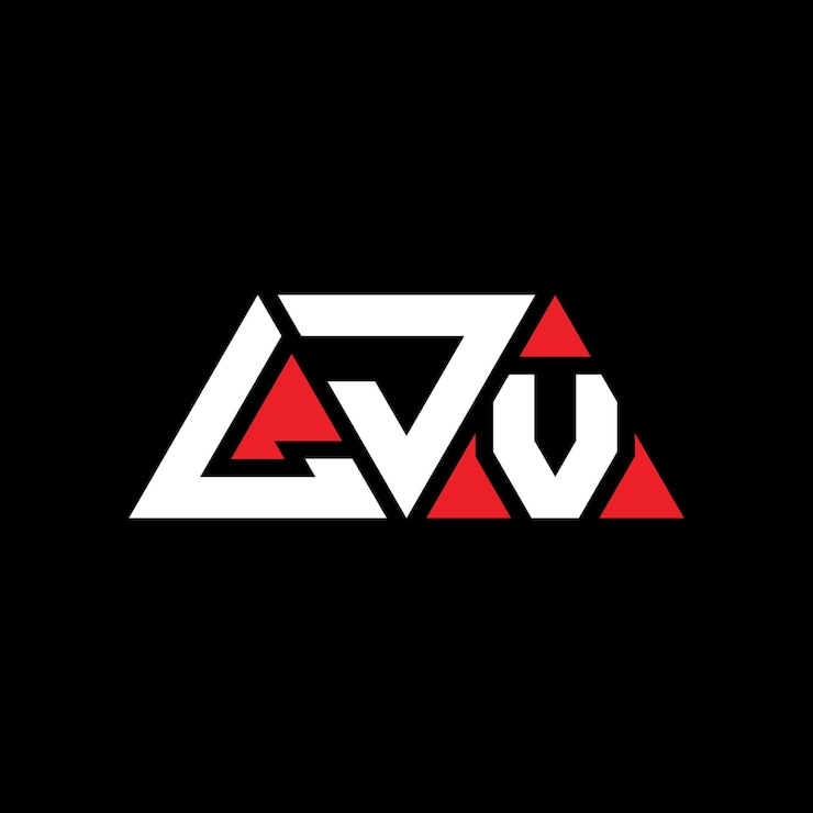 Vector ljv triángulo diseño de la letra del logotipo con forma de triángulo ljv diseño del logotipo triángulo monograma ljv vector triángulo logotipo plantilla con color rojo ljv logotipo triangular sencillo elegante y lujoso logotipo ljv