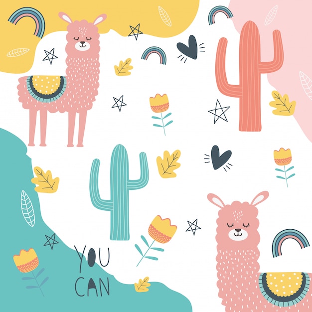 Llama cartoon diseño vector illustration